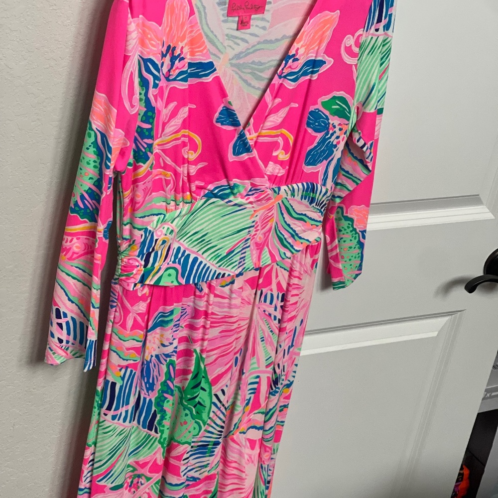 Lilly Pulitzer Women Montague Wrap Midi Dress - Pink - Medium